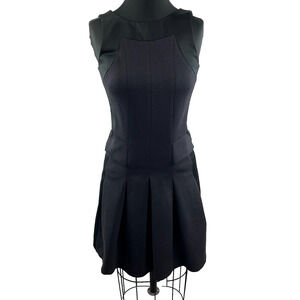 THE KOOPLES Black Neoprene Jersey Little Dress Zipper Detail 36 XS S $385 RARE